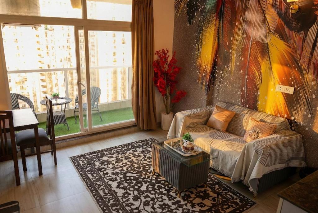 Noida Apartment | Luxurious 1BHK with Balcony Garden & City View
