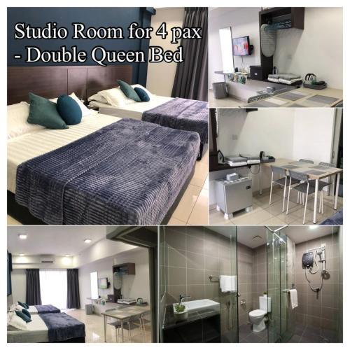 Tanjung Aru Apartment | Studio Room Aeropod Near Airport,KK City,Tg Aru Beach for 4 pax