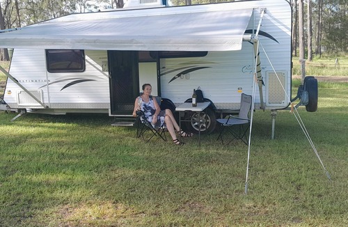 Cedar Party House | Caravan for 2 on 10 acre country property. Peace & nature abounds. Pet friendly