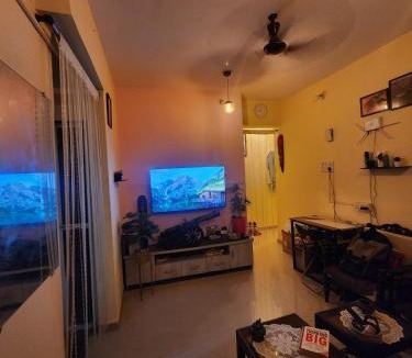 Ghansoli Apartment | Cozy 1BHK Near Airoli & Rabale 50In Smart TV AC