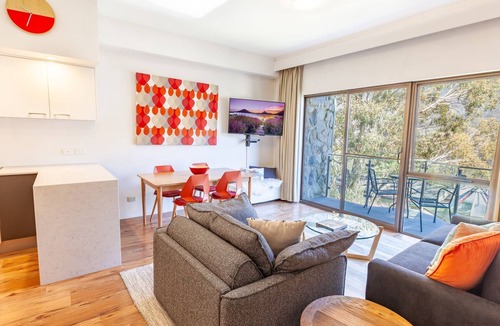 Thredbo Apartment | Lantern 07-Balcony Apartment, nestled in the Snowy Mountains.
