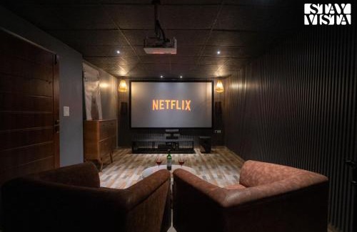 Mussoorie Villa | StayVista at Alpine Bliss - Home Theatre, Bonfire