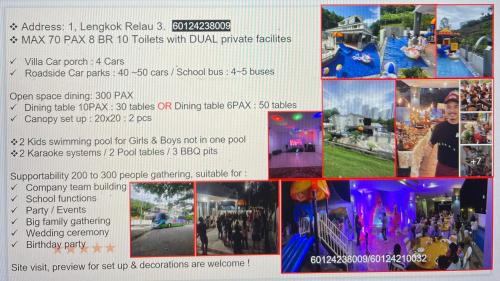 35PAX 9BR Villa with Kids swimming Pool, KTV, BBQ n Pool Tables near SPICE Arena Penang 9800 SQFT