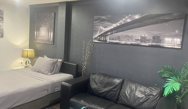 A room designed with a motel concept in a residential area.