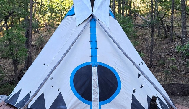 Cloudcroft Area Glamping Tipi Mountains Forest Trees Hiking in Mayhill