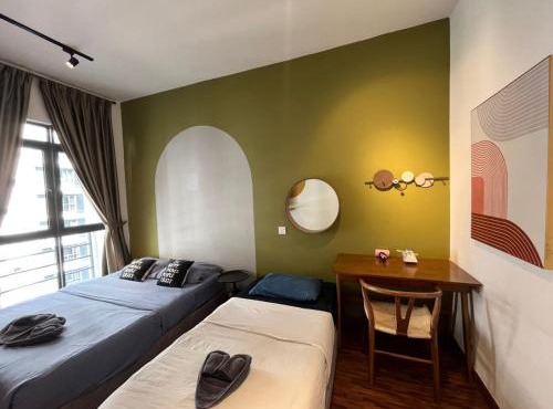 K avenue Studio room 2bed A06 near airport by GC