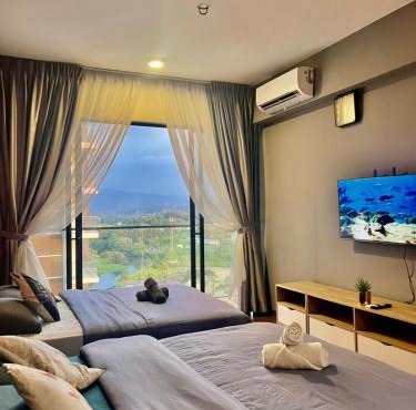 K AVENUE SUNSET BALCONY 2QUEEN BEDS STUDIO ROOM near airport