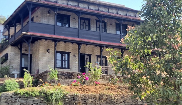 Private Hillside Retreat near Peace Pagoda. Views, terrace and garden office. in Pokhara