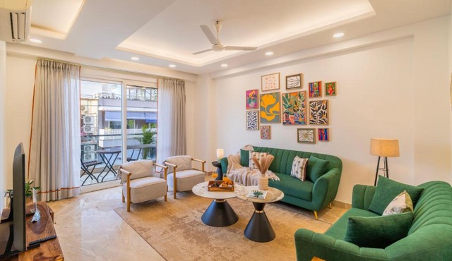 The GK Bliss by The Blue Kite, Luxury 3BHK Apartment in GK1 near Lotus Temple, M Block Market & Big Chill Café