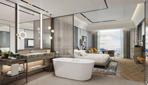 Standard Double Room with Two Double Beds and Sea View