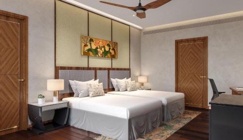 Luxury Room Courtyard View with Balcony  - Twin Bed